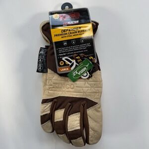 KINCO Cutflector Defender Grain Buffalo Steel Mesh Palm Glove Large 2104CR